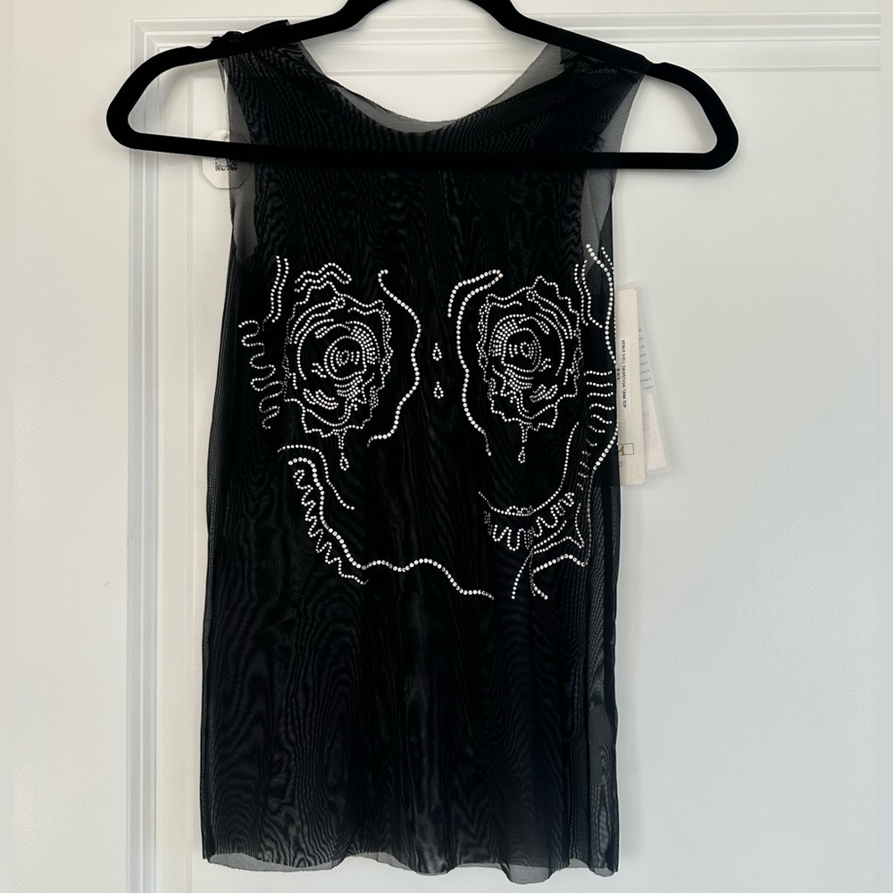 DI PETSA Venus Shell Swarovski Tank Top Black - Picture 2 of 6